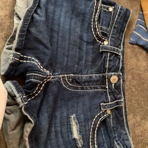 Dark Blue shorts with white stripes